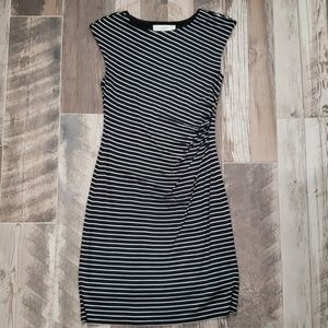 Ann Taylor Loft XXSP Blk & White Striped Dress